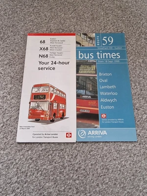 £3.50 • Buy Arriva London Bus Timetables (1999) X2 – Euston Brixton Croydon Purley