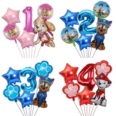 6pcs Paw Patrol Birthday Balloons Set Sky Chase Marshall Kids Birthday Decors • £9.99