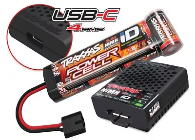 Traxxas 7-cell 3000MAH 8.4v Battery W/id Conn And 4amp Charger New • $39.99