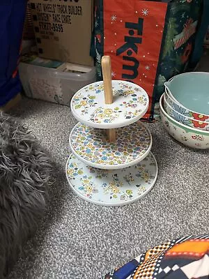 £20 • Buy Rare Older Cath Kidston Little Leaves 3 Tier Cake Stand Used