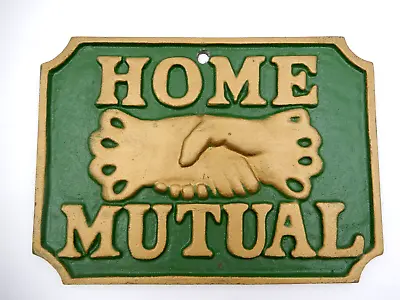 Vintage Cast Iron Fire Mark Home Mutual Fire Insurance Hanging Plaque / Sign • $69.95