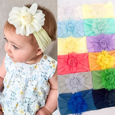 $1.79 • Buy Baby Girls Hair Band Headband Flower Soft Elastic Headwear For Toddler Newborn