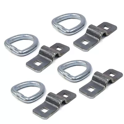 4-Pack 3/8  Steel D Ring Rope Tie Downs Bolt On 5000 Lbs Loads For Towing Moving • $20.99