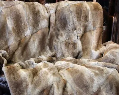 Natural Real Fashion Rabbit Fur Blanket Leather Soft Plate Mattress Warm Winter • $40