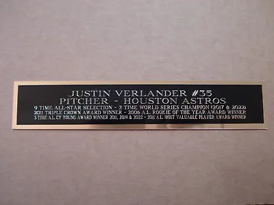 Justin Verlander Astros Nameplate For A Baseball Jersey Display Case 1.25  X 6  • $6.50