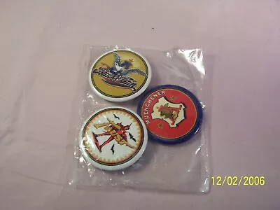 3 Anheuser-Busch PINBACK BUTTONS ~ Black & Tan ~ Faust ~ Muenchener Beer • $17.75