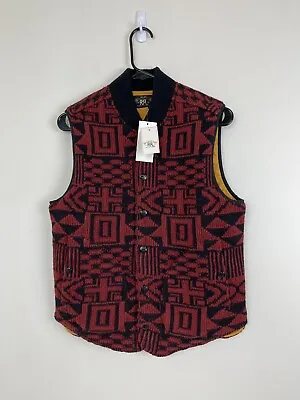 Polo Ralph Lauren Double RRL  Aztec Linen-  Wool  Vest Quilted Lined Size XS NWT • £262.74