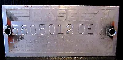 J I Case Racine WI Tractor Serial Number Plate ID Tag Emblem Sign Old Abe Eagle • $19.49