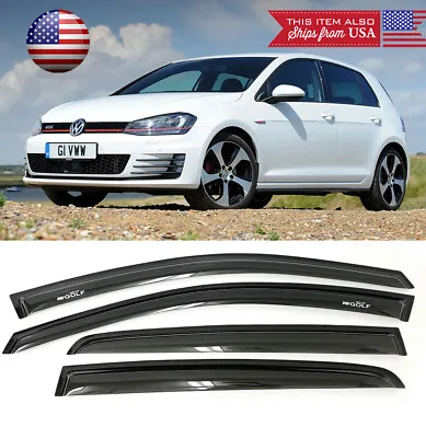 4 Pcs Window Visor Vent Rain Wind Guard Shade Fit 15-21 VW Golf Hatchback 4D • $44.50