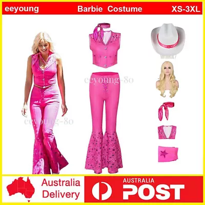 Barbie Cosplay Costume Women Margot Robbie Barbie Cosplay Halloween Party Outfit • $25.99