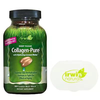 Irwin Naturals Deep Tissue Collagen-Pure Anti Aging Skin Care 80 CT W/ Pill Case • $27.56