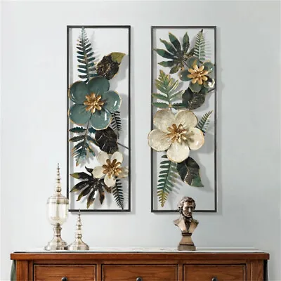 Metal Wall Art Flower Hangings Wall Sculptures Livingroom Decor Ornament 33*21in • £79.95