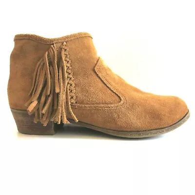 Minnetonka Women's Suede Fringed Heeled Booties 9 Tan • $25