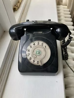 Vintage Retro Style Rotary Dial Black Phone Handset • £20