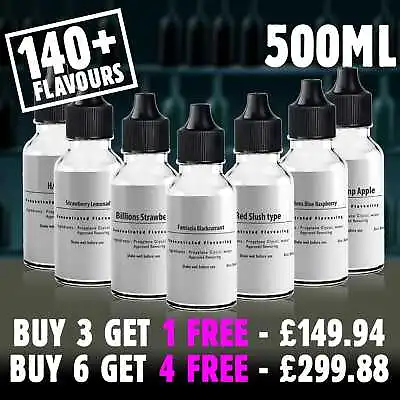 500ml E Liquid Flavour Concentrate DIY Vape Juice Mix Extra Strong UK PG 0mg • £49.98