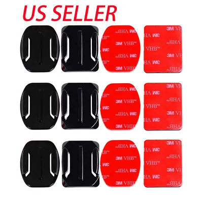 6Pcs Helmet Accessories Flat Curved Adhesive Mount For GoPro HERO 9 8 7 6 5 4 3 • $7.98