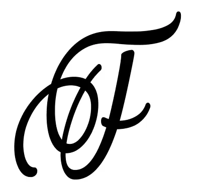 F Monogram Initial Letter Curly Cursive Font Vinyl Decal Sticker A1272 • $2.99