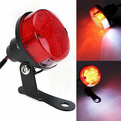 Motor Rear Tail Light LED Rear Brake Lamp For Cruiser Cafe Racer Bobber Chooper • $40.44