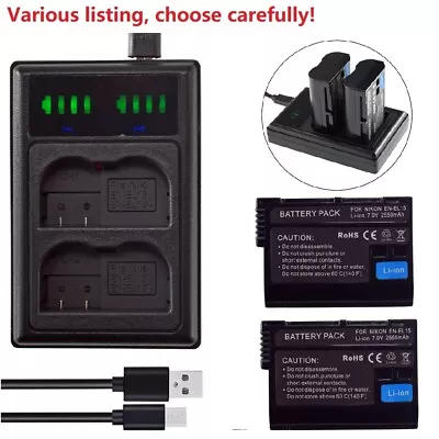 Battery Or Charger For Nikon EN-EL15(A )D850 D7500 D750 D810 D7200 D7000 D7100 • $11.95