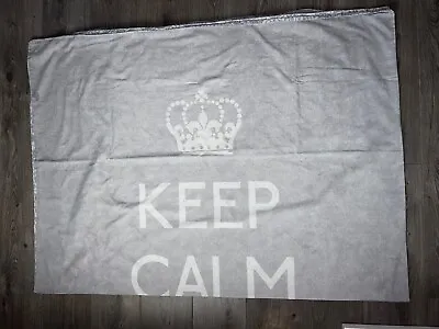 Single Size Duvet Cover Set Grey 1 X Duvet Cover & 1 Pillowcase “KEEP CALM” • £7.99