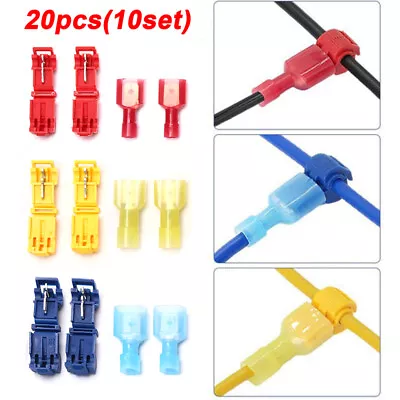 20Pcs T-Tap Splice Wire Connector Insulated Spade Electrical Crimp TerminalsYQU • $5.23