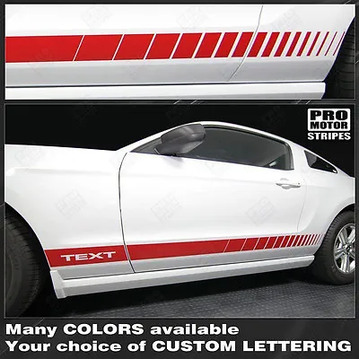 Ford Mustang 1994-2023 Rocker Panel Strobe Side Stripes Decals (Choose Color) • $33.60