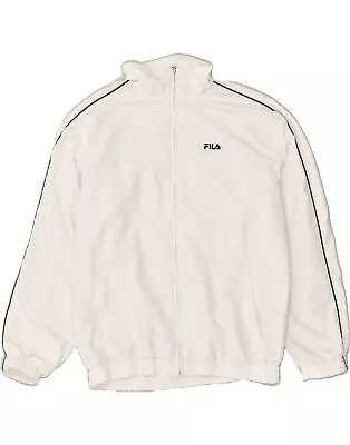 FILA Mens Tracksuit Top Jacket Large White Polyester VP03 • $22.18