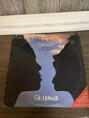 Michael Jackson With Janet Jackson - Scream / Childhood 12   Epic Vintage Vinyl • $29.99