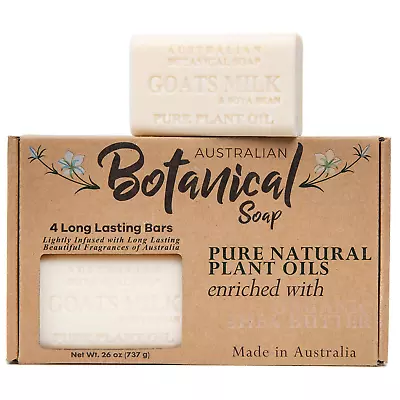 Australian Botanical Soap - Goat Milk Soap Bars W/Soya Bean - Triple Milled Oil • $27.79