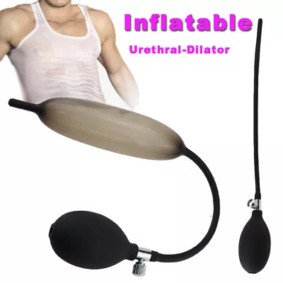 Silicone Inflatable Urethral Sounds Stretcher Penis Plug Pump Male Men Sounding • $7.31