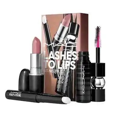 MAC Lashes To Lips Kit Velvet Teddy 617 Black Stack Neutral • £36.90