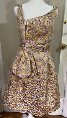 Zac Posen For Target Pinup 1950s Style Dress NWT Multicolored W Gold Sparkle  • $69