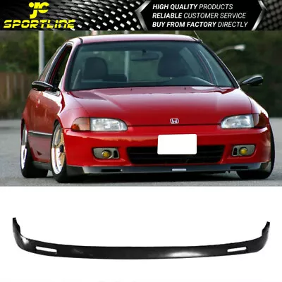 Fits 92 93 94 95 Honda Civic EG 2Dr 3Dr PU Front Bumper Lip Bodykit BYS Style • $52.99