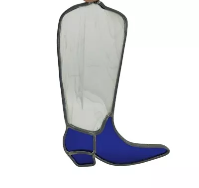 Handmade Stained Glass Cowboy Boot Cobalt Blue • $19.98