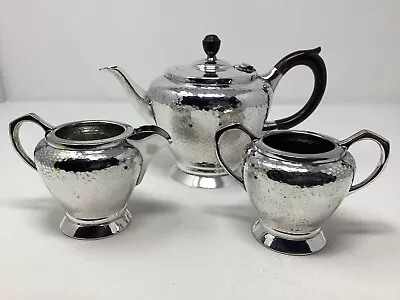 £22 • Buy Walker & Company Homeland English Pewter Teaset Hand Beaten