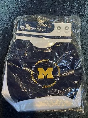 *NEW* MasterPieces NCAA Michigan Baby Fanatic Wolverines 2-Pack Bibs • $10.95