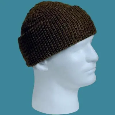  New Genuine Military Watch Cap Brown 100% Wool 2 Ply U.s.a Made Beanie • $11.95