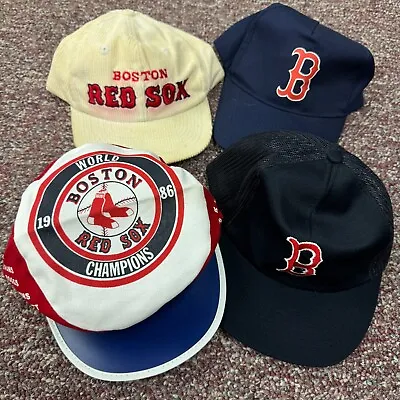 Boston Red Sox Hat Baseball Cap Lot MLB Vintage 80s 90s Group 4 Corduroy Painter • $40