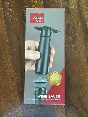 $8.95 • Buy Vacu Vin Black Wine Saver Pump And Wine Preserver With 2 Vacu Vin Wine Stoppers