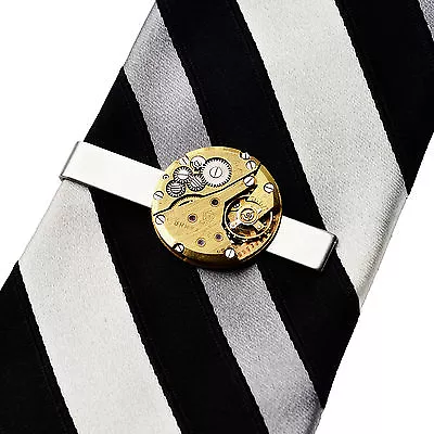 Steampunk Tie Clip - Genuine Watch Movement - QHG2 • $15