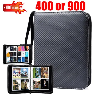 Trading Cards Album Folder 400/900 Pockets Card Binder Holder Game Card Sleeves • £14.89