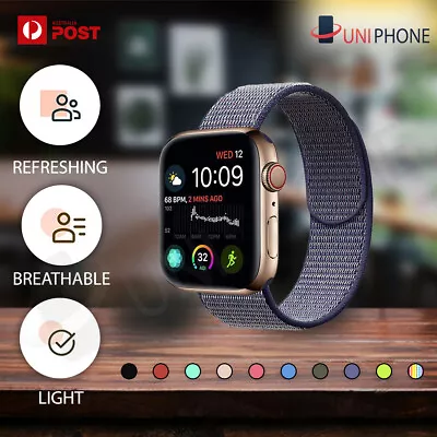 $6.09 • Buy Sport Nylon Woven Loop Strap Band For Apple Watch Series 8 Ultra 7 SE 6 5 4 3 2