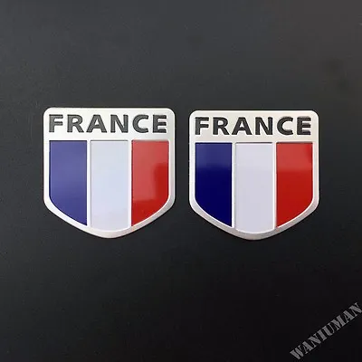 2x France French Flag Emblem Sticker For Peugeot Citroen Renault  Badge Decal • $19.09