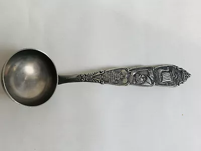 Vintage Norwegian Soup Ladle Rich Decorated Viking Boat Holsten Tinn 1960 • $45