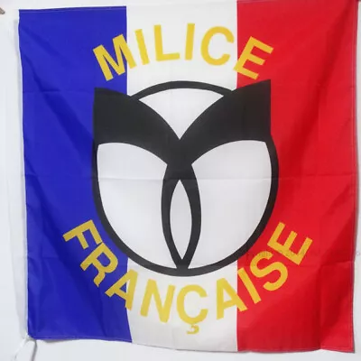 FRENCH MILITIA FLAG 3' X 3' For A Pole - MILICE FRANÇAISE - VICHY REGIME FLAGS 9 • $15.95