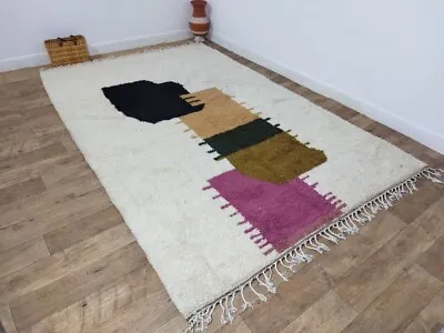6'8 X 10'3  Ft Boujaad Moroccan Rug Handmade Berber Abstract Wool Carpet Tribal • $580