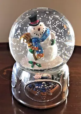 Vintage Sankyo Musical Snow Globe Snowman We Wish You A Merry Christmas 5-3/4  • $12.95