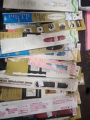 Huge Lot New Old Stock Vintage Sewing Zippers Metal & Plastic • $20