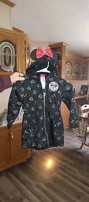 Disney Jr Minnie Mouse One Of A Kind Coat Girls Size 4T Hood Has A Bow! • $10