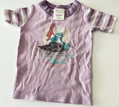 Hanna Andersson Disney Little Mermaid Pajama Purple Top 2 Toddler Girl Size 80 • $6.97